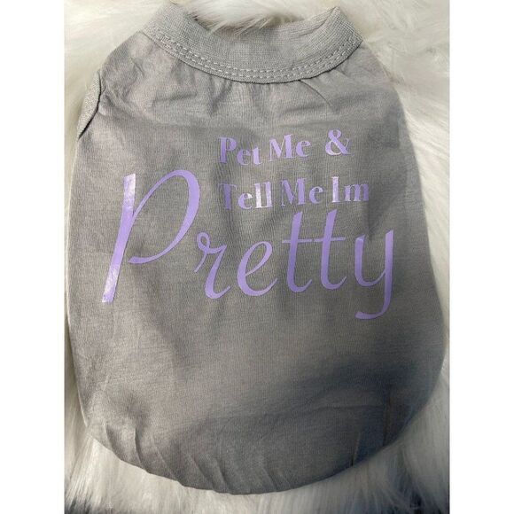 Handmade Funny Dog Clothing, Dog shirt, Pet shirt, Pet me and tell me I'm pretty - Picture 3 of 7